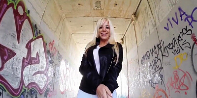 BangbrosPassword.com - Blonde cocksucker gets her mouth and pussy rammed by a huge dick