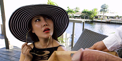 ...Busty boss Tiffany Rain has fun with a waiter...