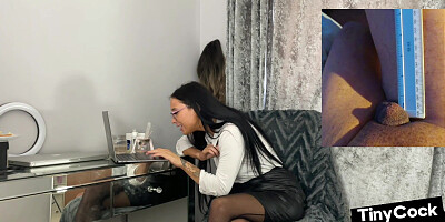 Spex amateur mocking small dong loser