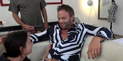 ...MILF Ferya Dee has fun with two old studs...