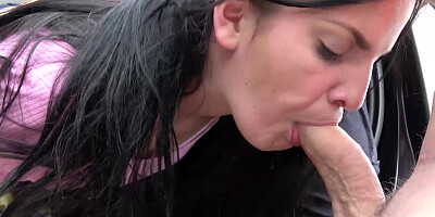 Sweet babe Kizzy Sixx sucks bisexual BFs hot friends cock