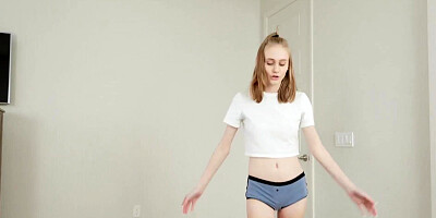 Slim babe sucks her stepbrothers dick and rides it so good