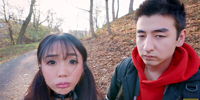 HUNT4K. Petite Japanese tourist Sakura jumped on a stranger's cock in front of her BF