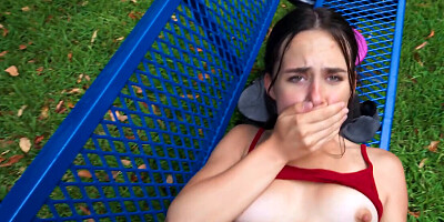 Outdoor fucking on the swing presented in point of view