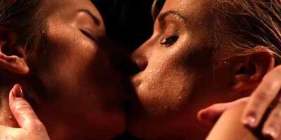 Erotic lesbians pleasuring each other in 69 pose