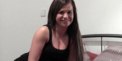 ...Long-haired beauty Candice Luca plays with vibrator to orgasm...