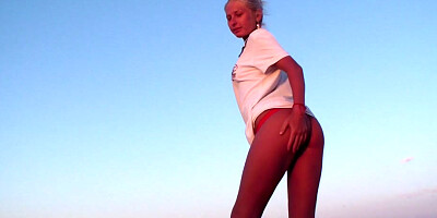 My hot gf fucks in the wood and masturbates in the car