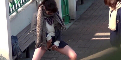 NipponPissTV.com - Japanese [censored] finds a perfect public place to pee outdoors