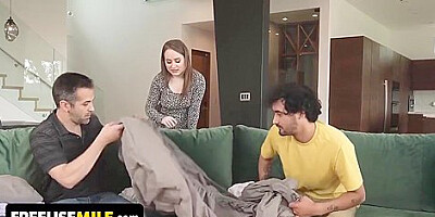 Freeloader Stepmother Is In Trouble - Stepson & Stepdad Bang Her Free Use Pussy Anytime They Desire - Lizzie Love