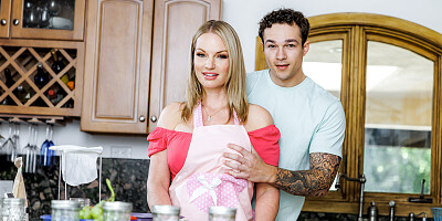 ...Saucy housewife Rachael Cavalli seduced tattooed stepson into drilling her wet hole...