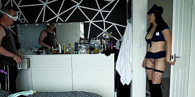 Busty cop Samantha Flair catches panty thief