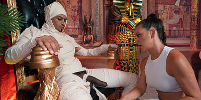 ...Curvy archaeologist Cherie Deville greedily rides big black cock...