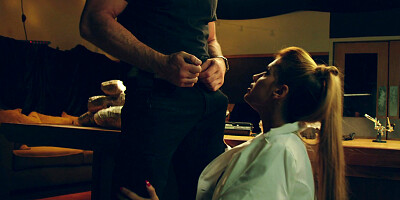 ...Bitch Mercedes Carrera with fake tits gets fucked on the table...