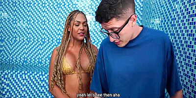 My Best Friends Stepson Goes Into A Public Sauna With Me And We Have Interracial Milf And Nerd Guy Sex! Carla Morelli And Pipeboy1 14 Min