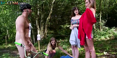 Insta bae CFNM giving head outdoor group