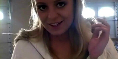 Hot teen slut Andi smoking in the loo on the sly