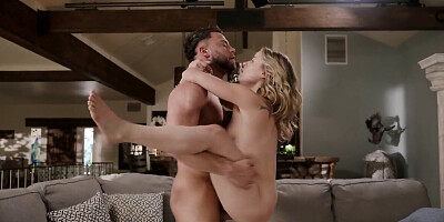 Thick blonde is picked up and fucked by the dominant stud