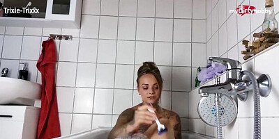 Enchanting baby's tight pussy dirt