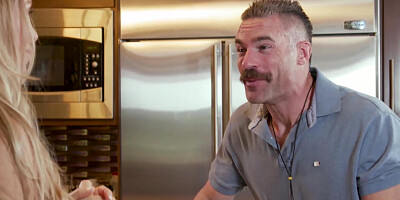 Nicole Aniston is a nasty stepmother who fucks in a kitchen