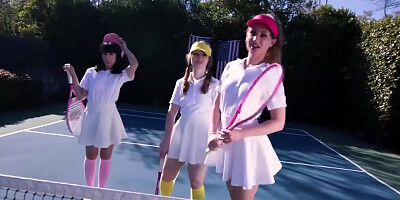 Three Horny Teens 18+ Suck Up To Their Coach