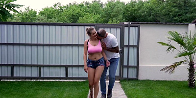 Tantalizing mature slut adores banging young studs outside