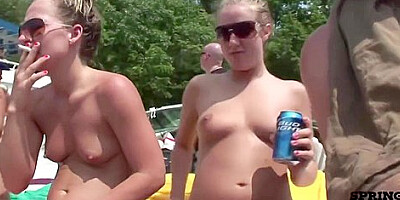 Party On A Boat With Naked Chicks