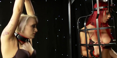 Come-hither Cage At Red Hair Girl Action