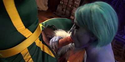 ...Green-haired bitch Ash Hollywood gets fucked balls deep...