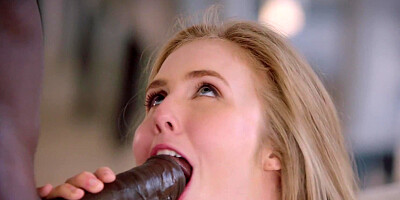 ...Gorgeous redhead pornstar with big naturals takes BBC as deep as she can...