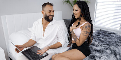 ...Busty black MYLF Cali Sweets gets what she wanted...