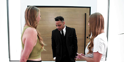 NURU MASSAGE - Two Hot Masseuses Skylar Snow And Jasmine Daze Have A Threesome To Charm A Client