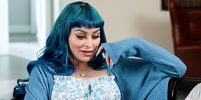 ...Blue-haired damsel with perfect tits gets deeply fucked after receiving oral...