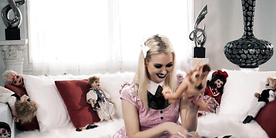 Chloe Cherry in edgy goth makeup gets fucked silly