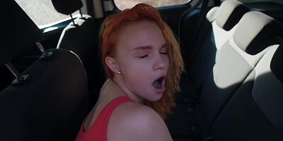 ...Bootylicious redhead girl Verlonis gets fucked inside and outside the car...