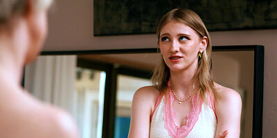 Stepmom and stepdaughters sensual sex session