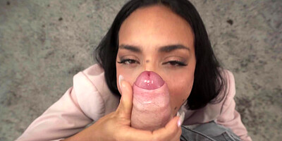 ...Violeta Grey sucks big throbbing cock and gets screwed outdoors...