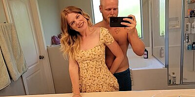 Big Booty Amateur Boned By Bathroom Mirror - Lustery