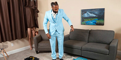 Redheaded beauty surrenders to a horny dude with HUGE dick