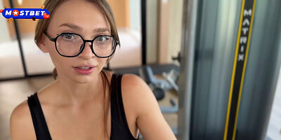 Cute Fitness Trainer Girl Gives Her First Session and gets Fucked in Her Tigh...