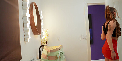 Dirty chick fucked by two hung dudes by the swimming pool