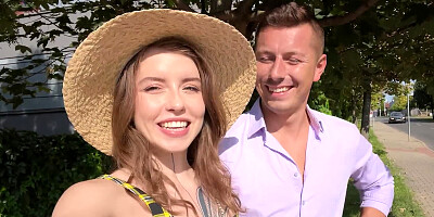 Eden Ivy goes to the field and rides on her boyfriend