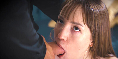 ...Gentle fuck for petite brunette Kate Quinn and cum on body...