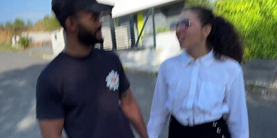 HUNT4K. Sweet Una Fairy is not too shy and showed her tits and pussy in public