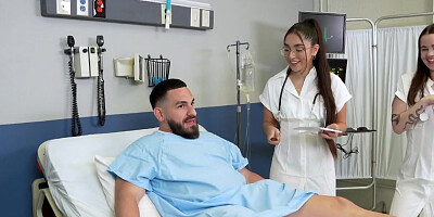 Hospital room foursome with naughty doctors