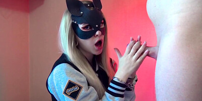 My Creamy Soda - Cute Kitten In Handcuffs Asks Oral Creampie! Suck Cock And Cum