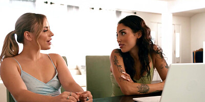 Latina sucks on her roommates perky tits