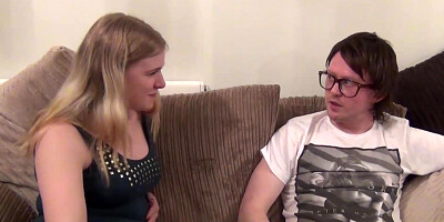 Innocent UK babe Mona Summers POV blowing nerds big cock