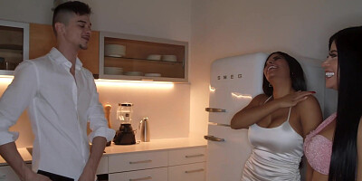 Lewd Tommy's ultimate day! Two stellar busty hotties share a 3 way with him - Amazing XXX porn!