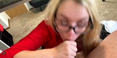 Under the desk Blowjob