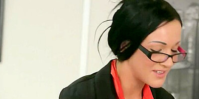Group Of Femdoms In The Office Giving Handjob